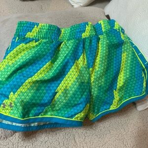 Under Armour Teal and Lime Active Shorts